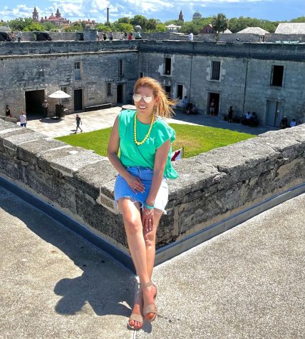 When Mrs. Jaraba is not in the classroom, she expands her knowledge of the world by traveling. She is seen here at Castillo de San Marcos in Saint Augustine, Florida. Photo courtesy of Mrs. Jaraba. 