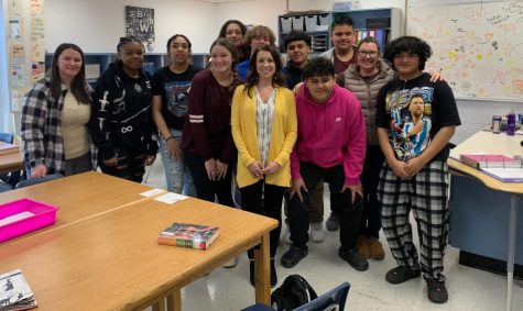 Mrs. Hoffman (center) serves as the reading specialist at LHS. She has also taught SOL Prep and English 10. Photo courtesy of LHS Admin. 