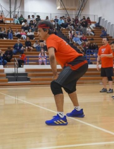 Mr. Diaz was one of several staff members on the victorious staff volleyball team. Photo by Maya Turner. 